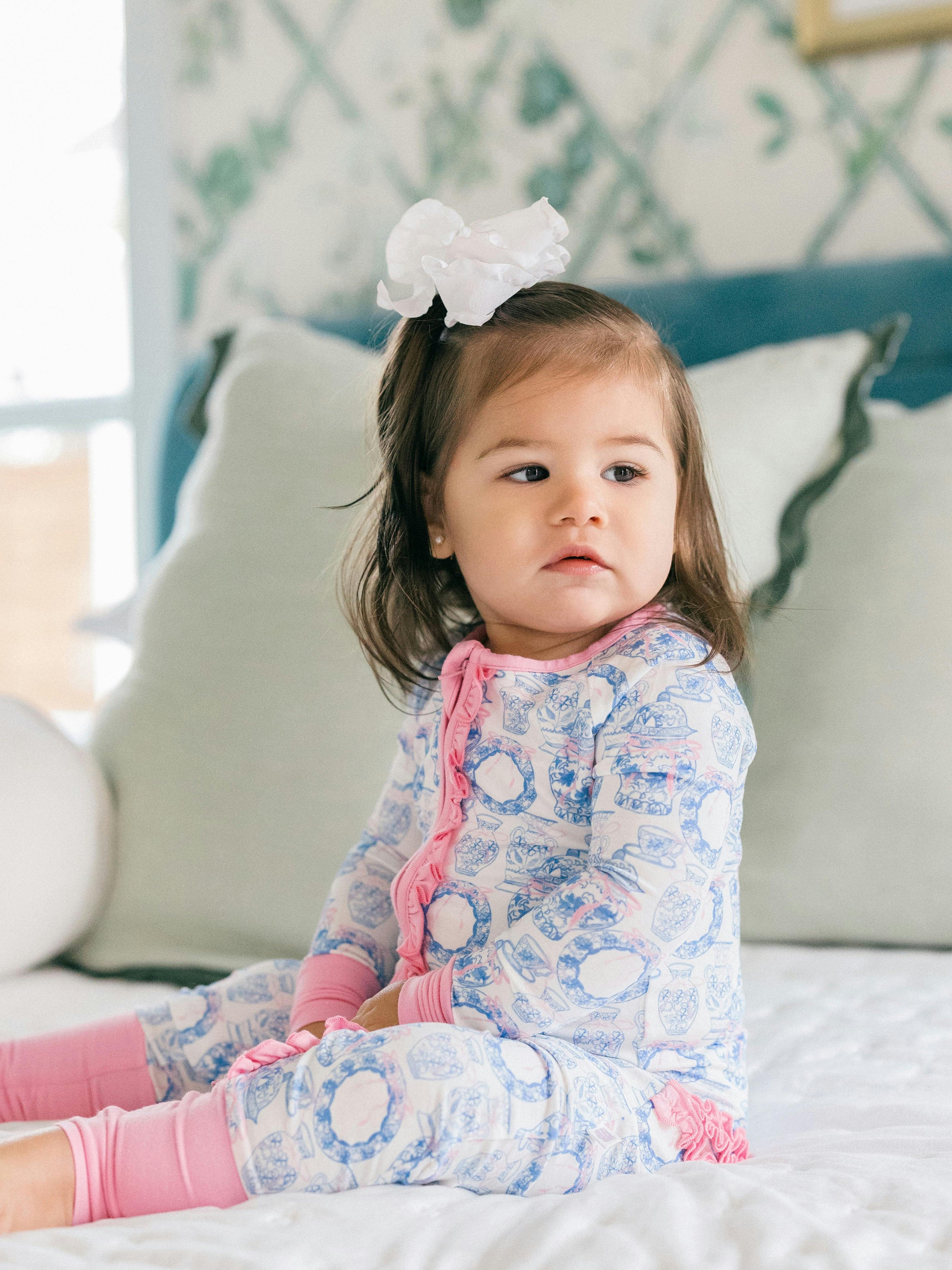 Porcelain Bamboo Ruffle Romper