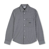 Navy Striped Button-Up Shirt