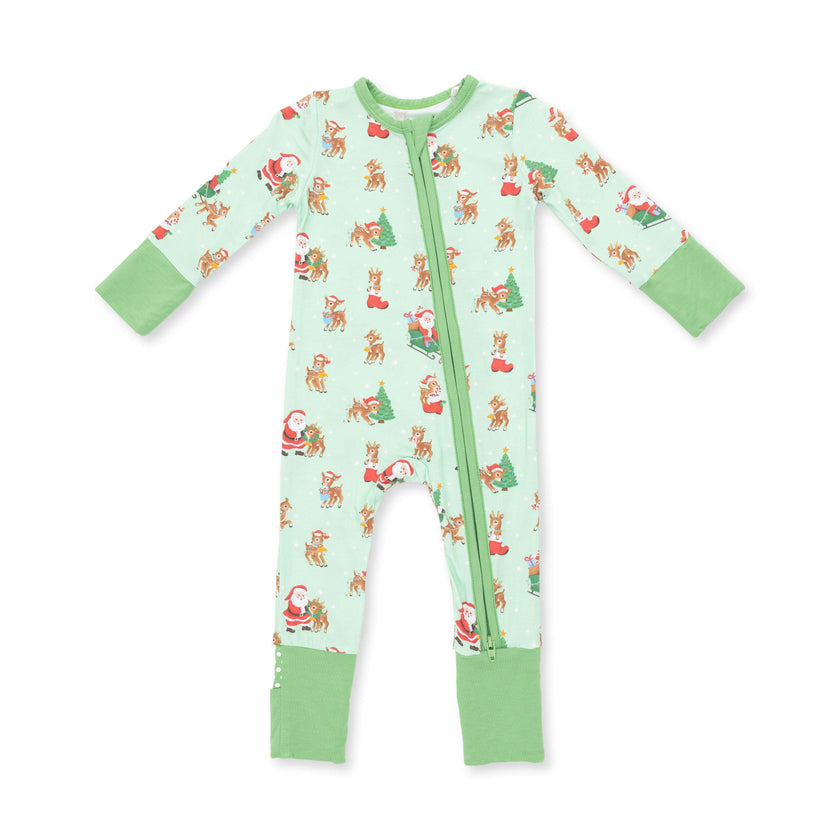 Vintage Reindeer & Santa Uni - Convertible Romper