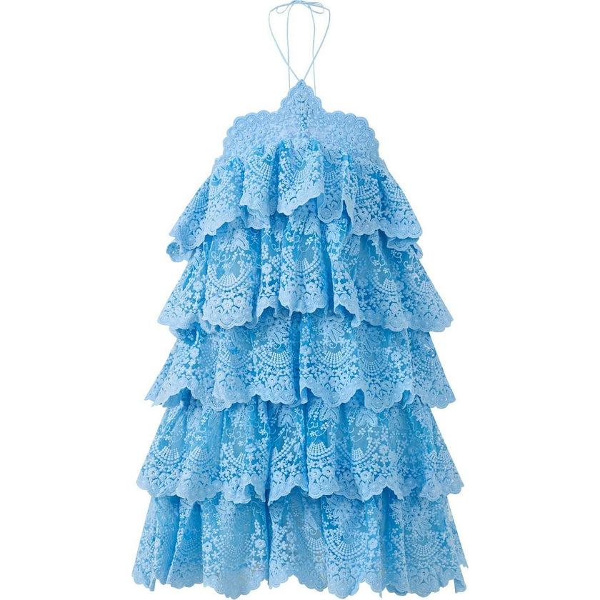 Paloma Lace Frill Mini Dress