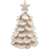 Handmade Cream Tabletop Christmas Tree Hand Felted Wool