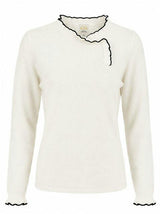 Ruffle Neck Knit Top