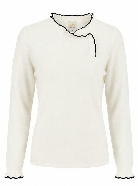 Ruffle Neck Knit Top