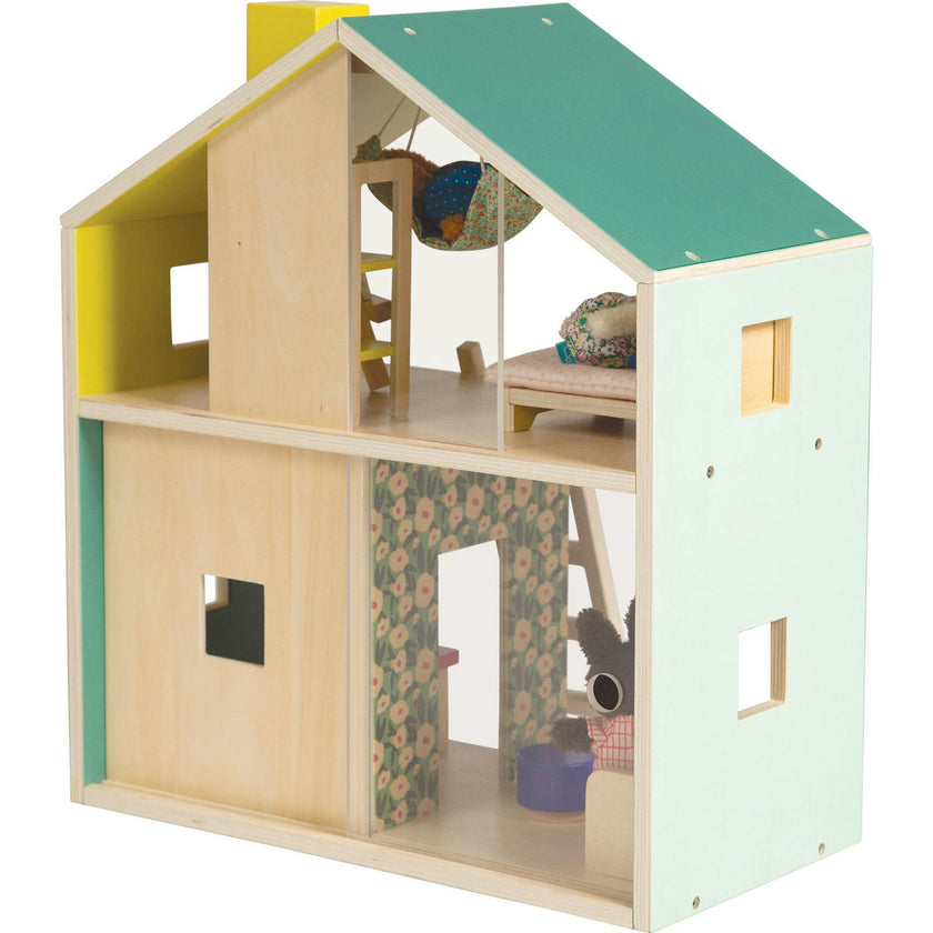 Little Nook 19-Piece Wooden Doll and Stuffed Animal Playhouse