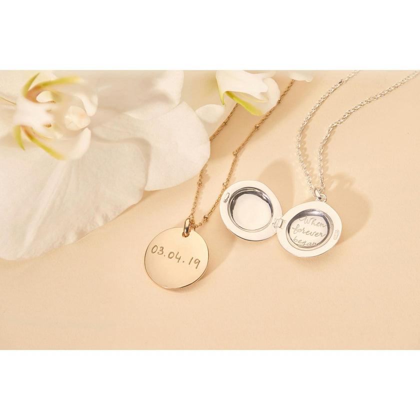 Personalized Locket Necklace, Sterling Silver
