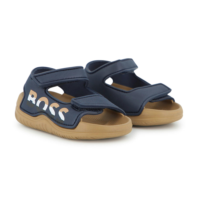 Navy BOSS Velcro Sandals
