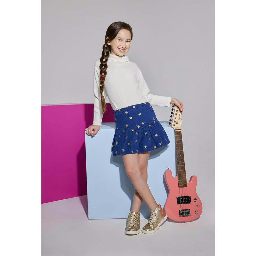 Sally Built-In Shorts Knit Corduroy Skort