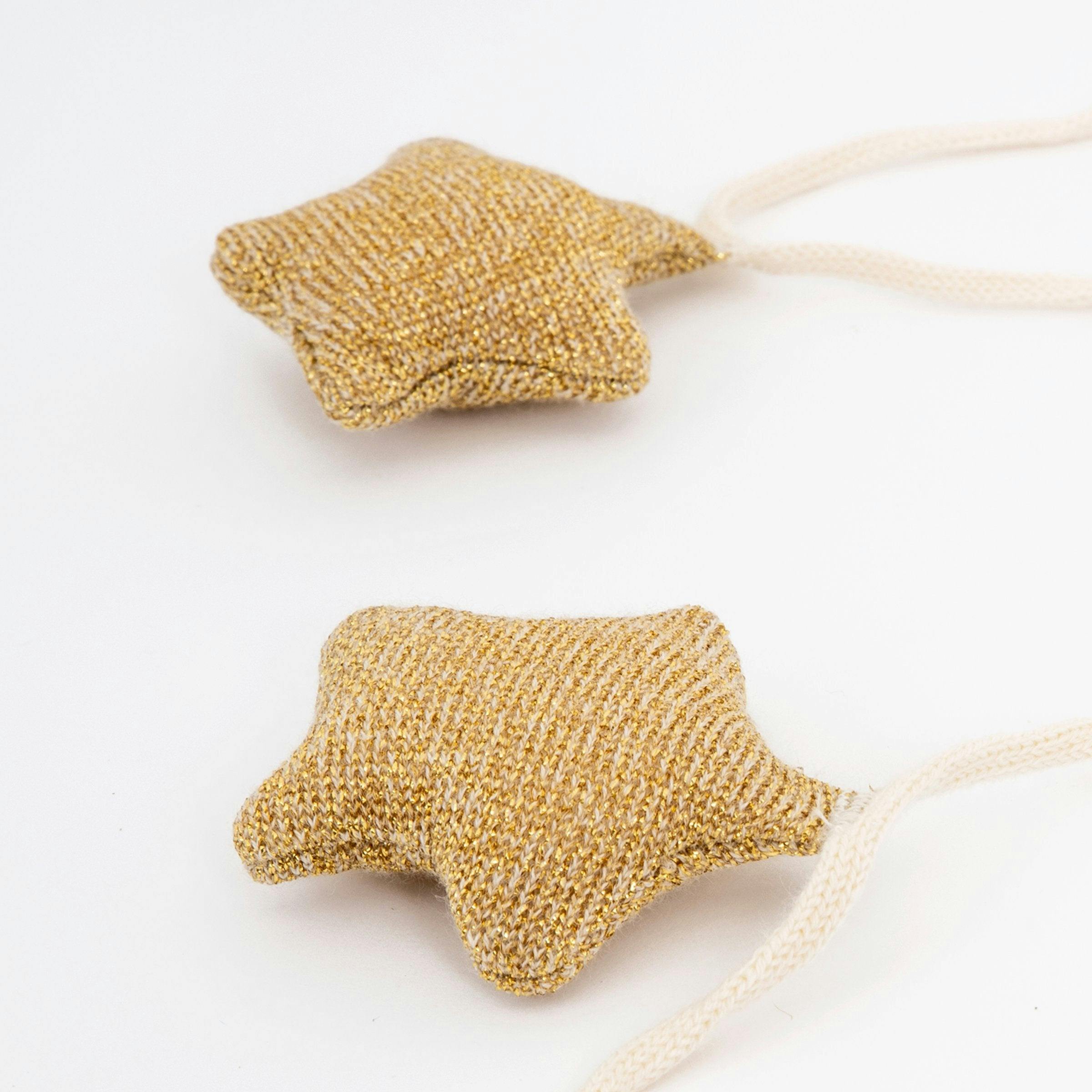 Gold Knitted Star Garland