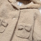 Beige Terry Hooded Coat