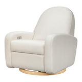 Nami Glider Recliner w/ Electronic Control and USB in Performance Cream Eco-Weave w/Light wood base