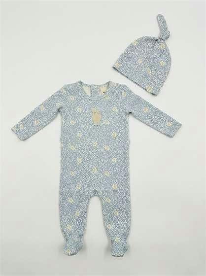Leaves & Sheep Print Footie