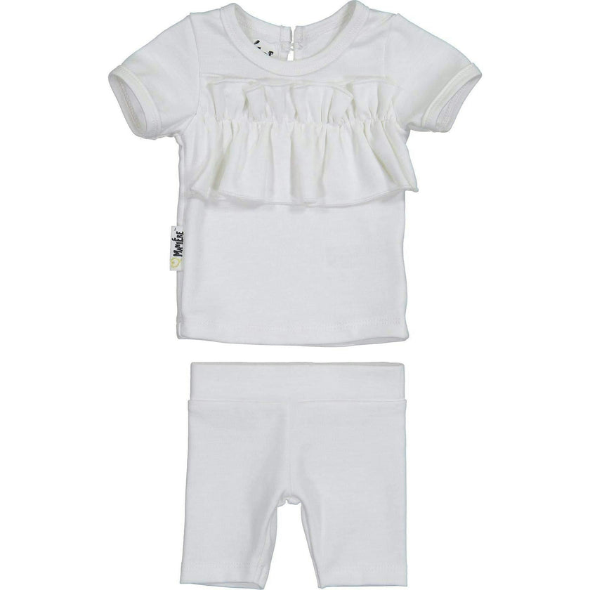 Chest Ruffle 2-Piece Top & Short Set