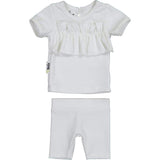 Chest Ruffle 2-Piece Top & Short Set