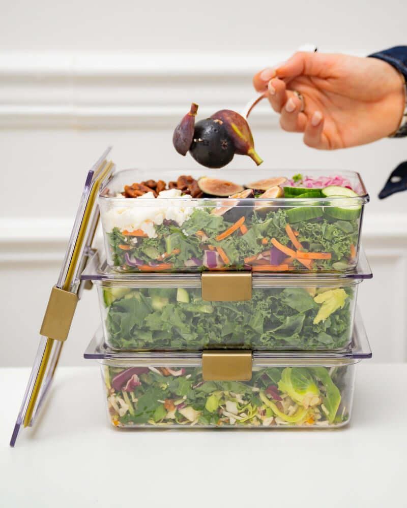 Stackable, Microwave + Dishwasher Safe Food Container Set, 4 Set