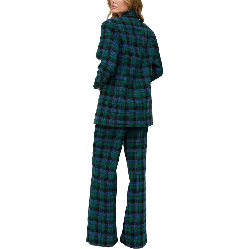 Zena Double Breasted Prince Of Wales Check Print Jacket
