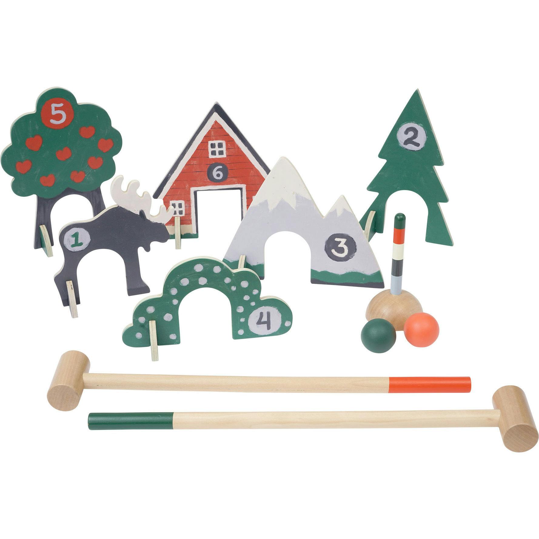 Through The Woods Two-Player 11-Piece Croquet Set with Travel Storage Bag