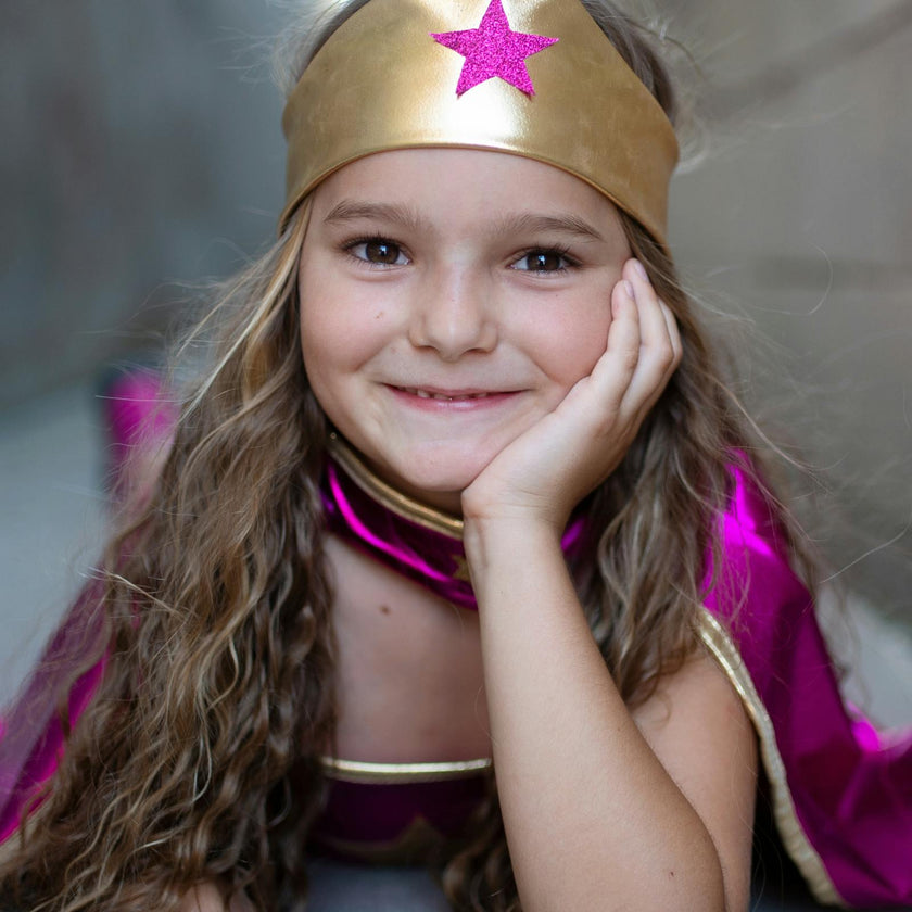Superhero Star Dress, Cape & Headpiece