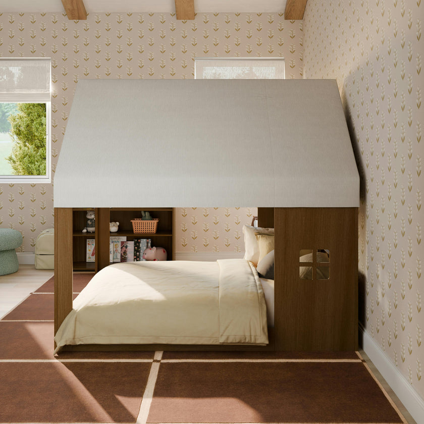 Uchi Montessori-Inspired House Full Bed in Natural Walnut