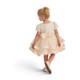 Champagne Suttona Satin Bow Dress