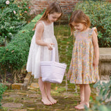 Lavender Stripe Quilted Easter Bucket