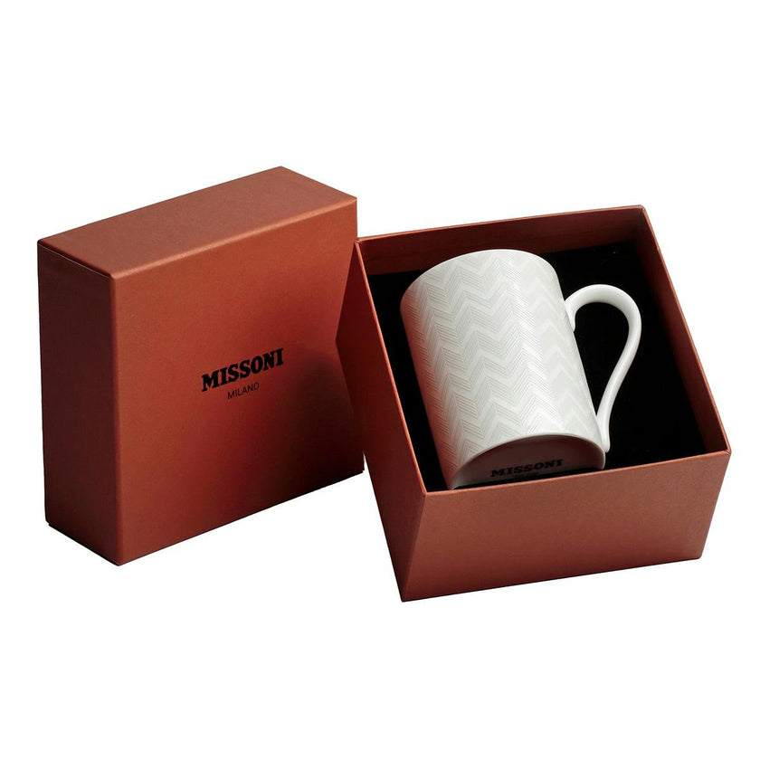 Mug Cup Zig Zag In Luxury Box White Diam. 2.5"