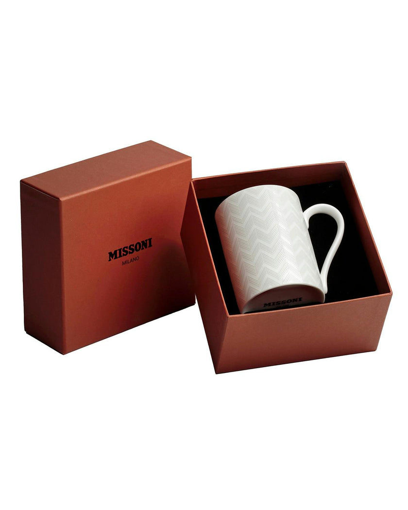 Mug Cup Zig Zag In Luxury Box White Diam. 2.5"
