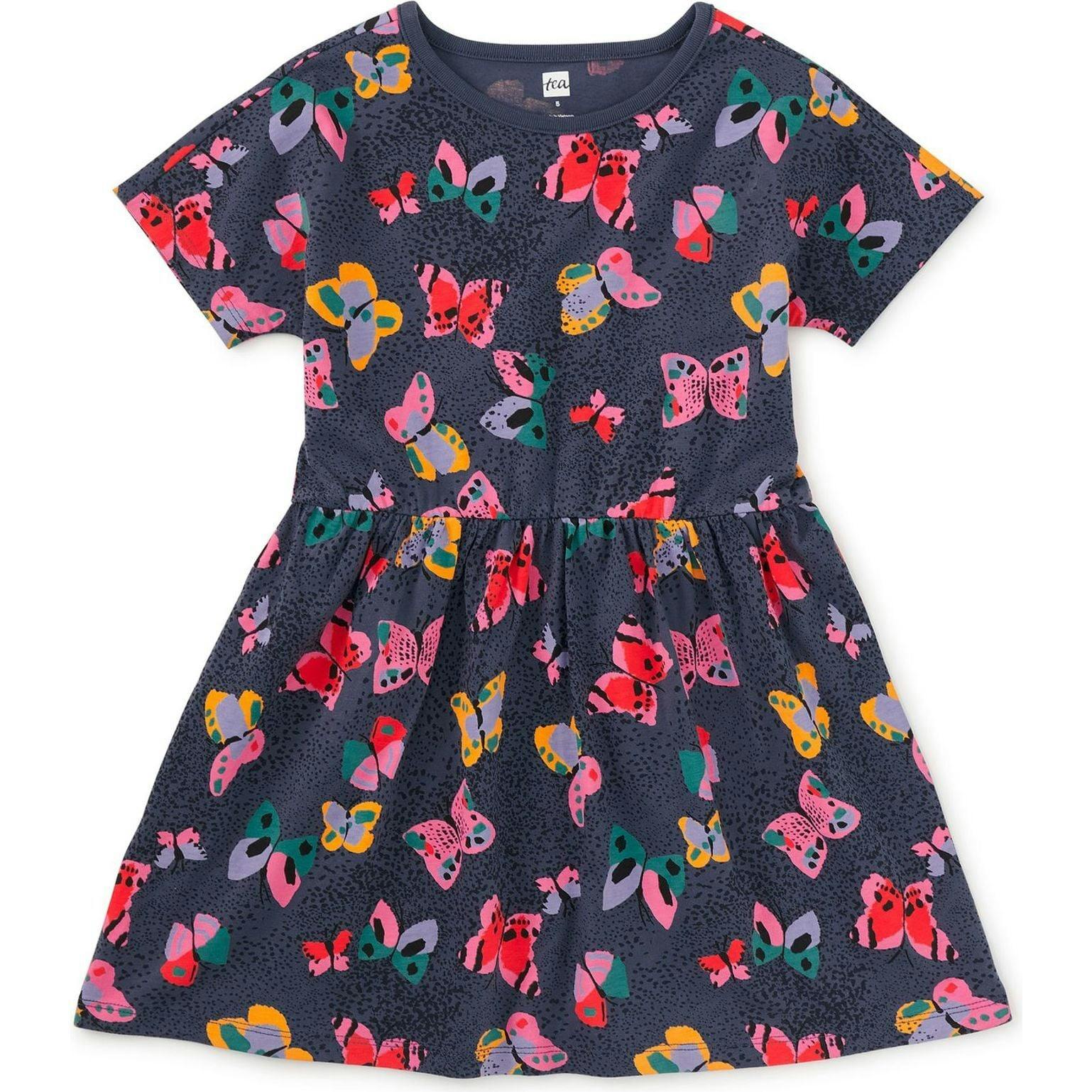 Short Sleeve Twirl Dress, Multi
