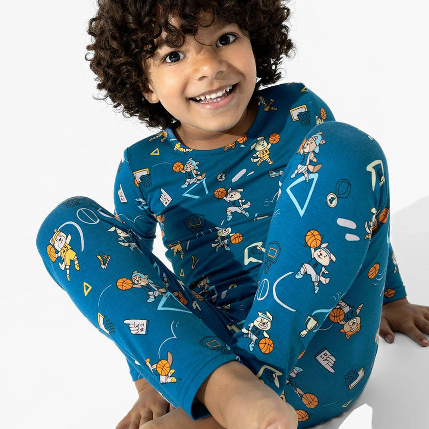 Basketball Pups Bamboo Kids Pajamas