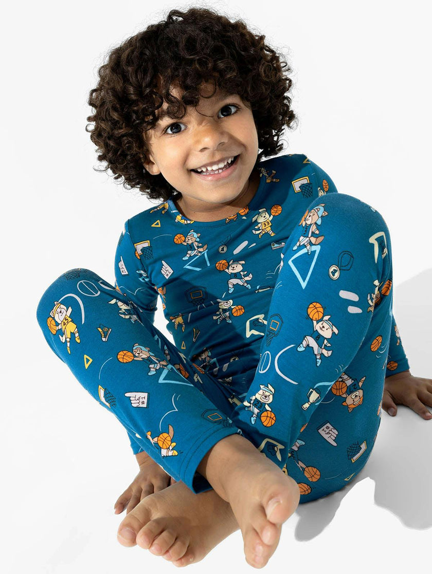 Basketball Pups Bamboo Kids Pajamas