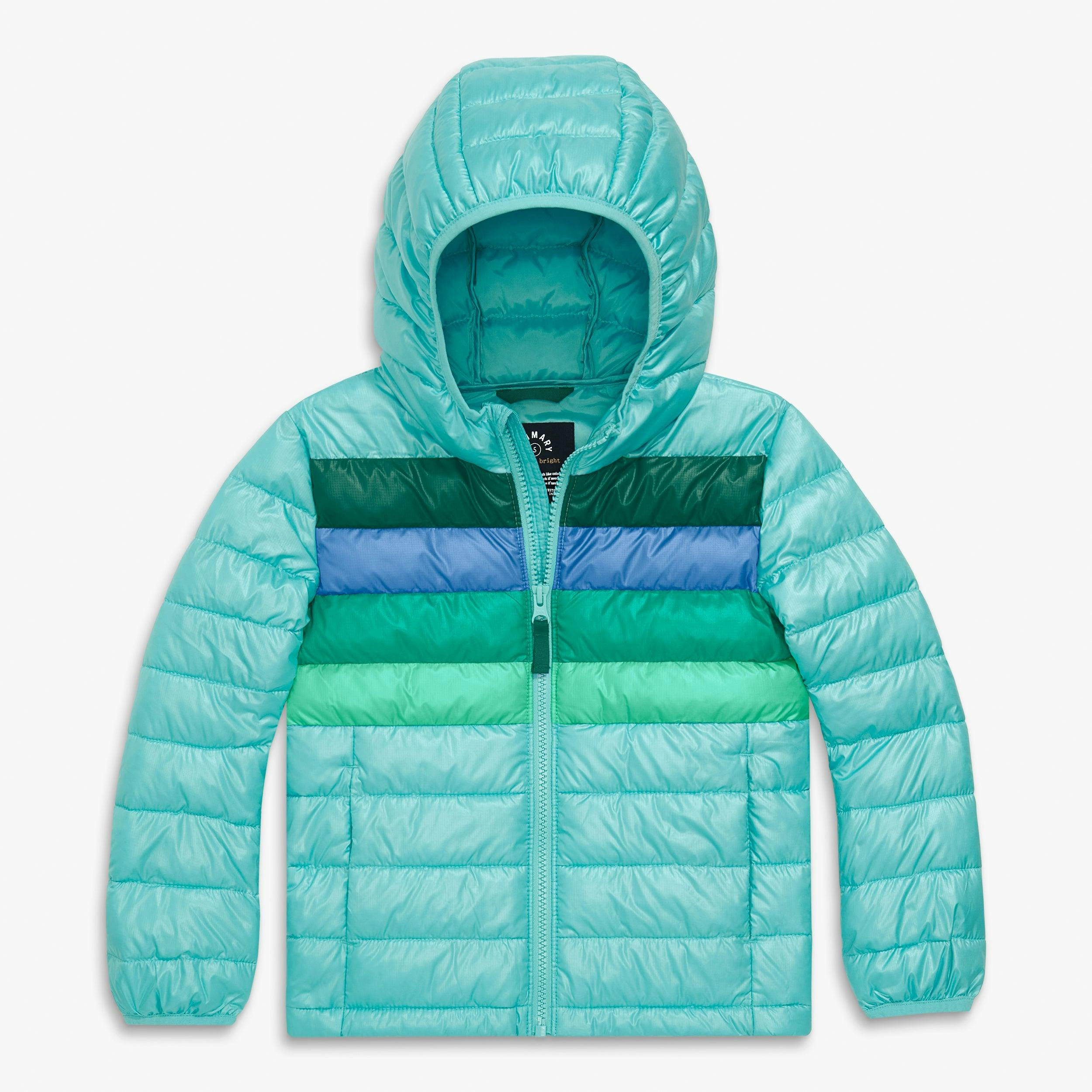 Kids lightweight puffer jacket in stripe