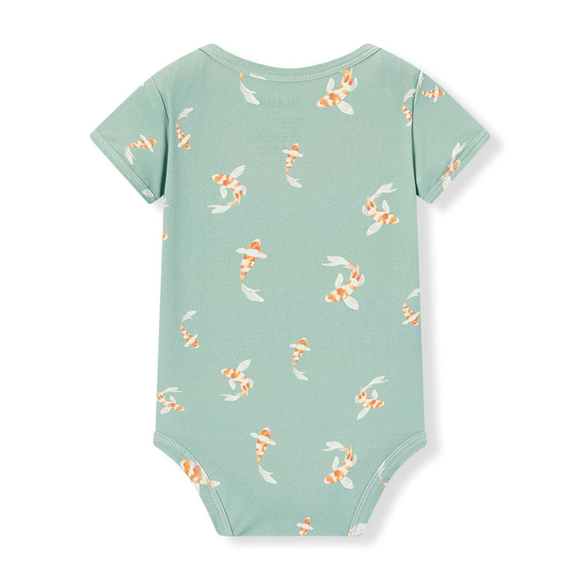 Swimming Koi Cotton Stretch Short Sleeve One Piece