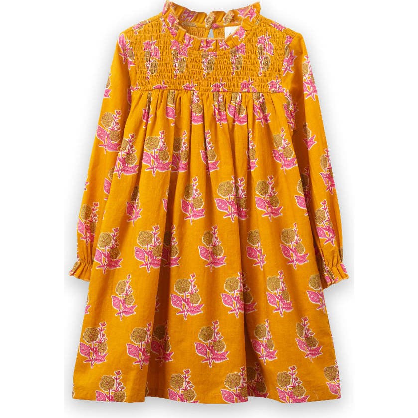 Smocked Long Sleeve Dress
