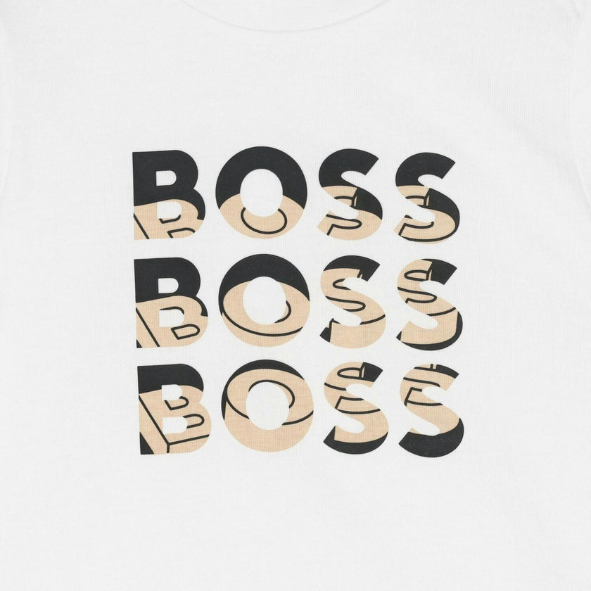 Younger Boys White Logo T-Shirt