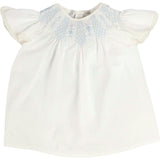 Butterfly Embroidered Lace Detail Cap Sleeve Blouse in White (18mths-10yrs)