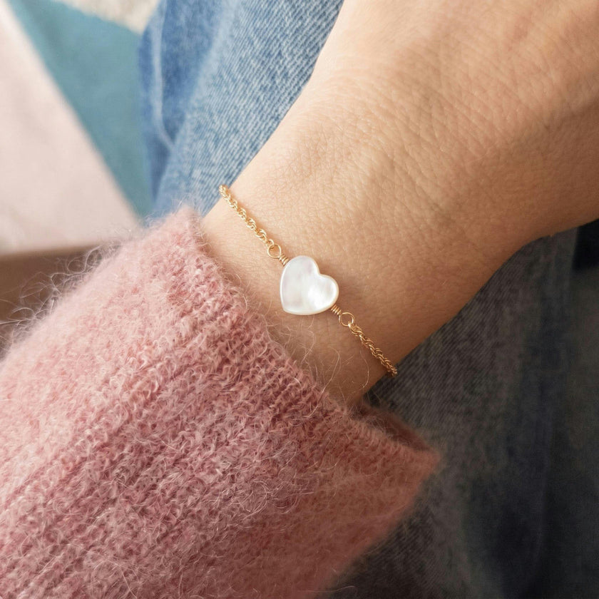 Mother of Pearl Heart Bracelet