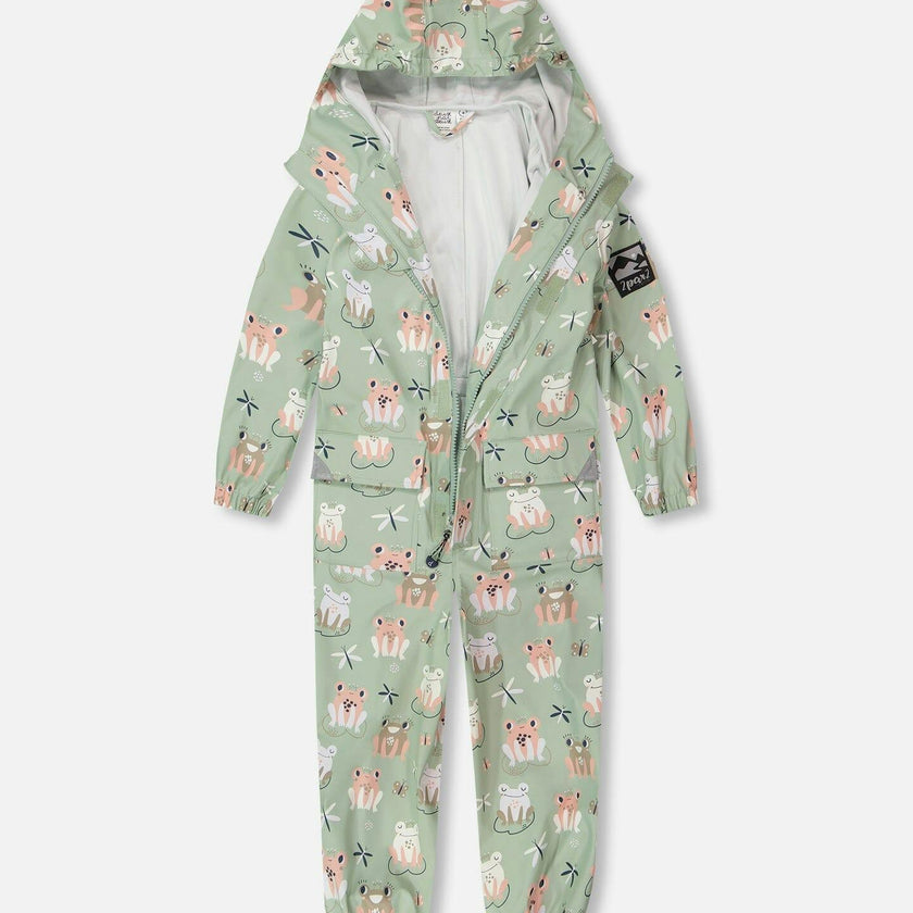 Rain One-Piece In Polyurethane Green Print