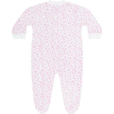 Pink Cheetah Print Zipper Footie