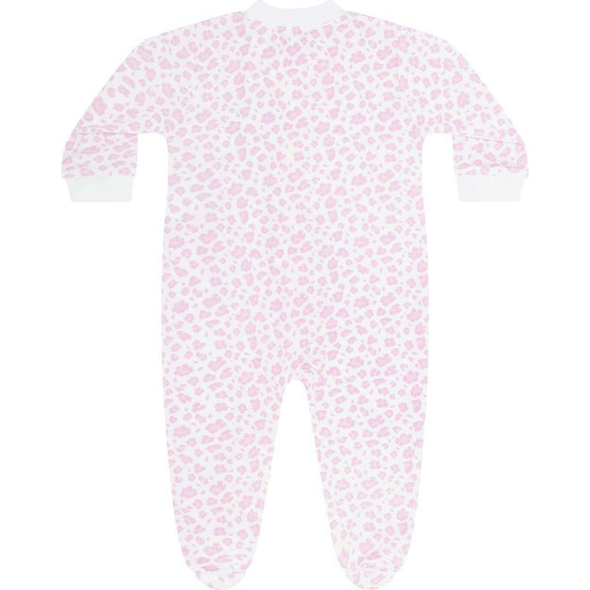 Pink Cheetah Print Zipper Footie