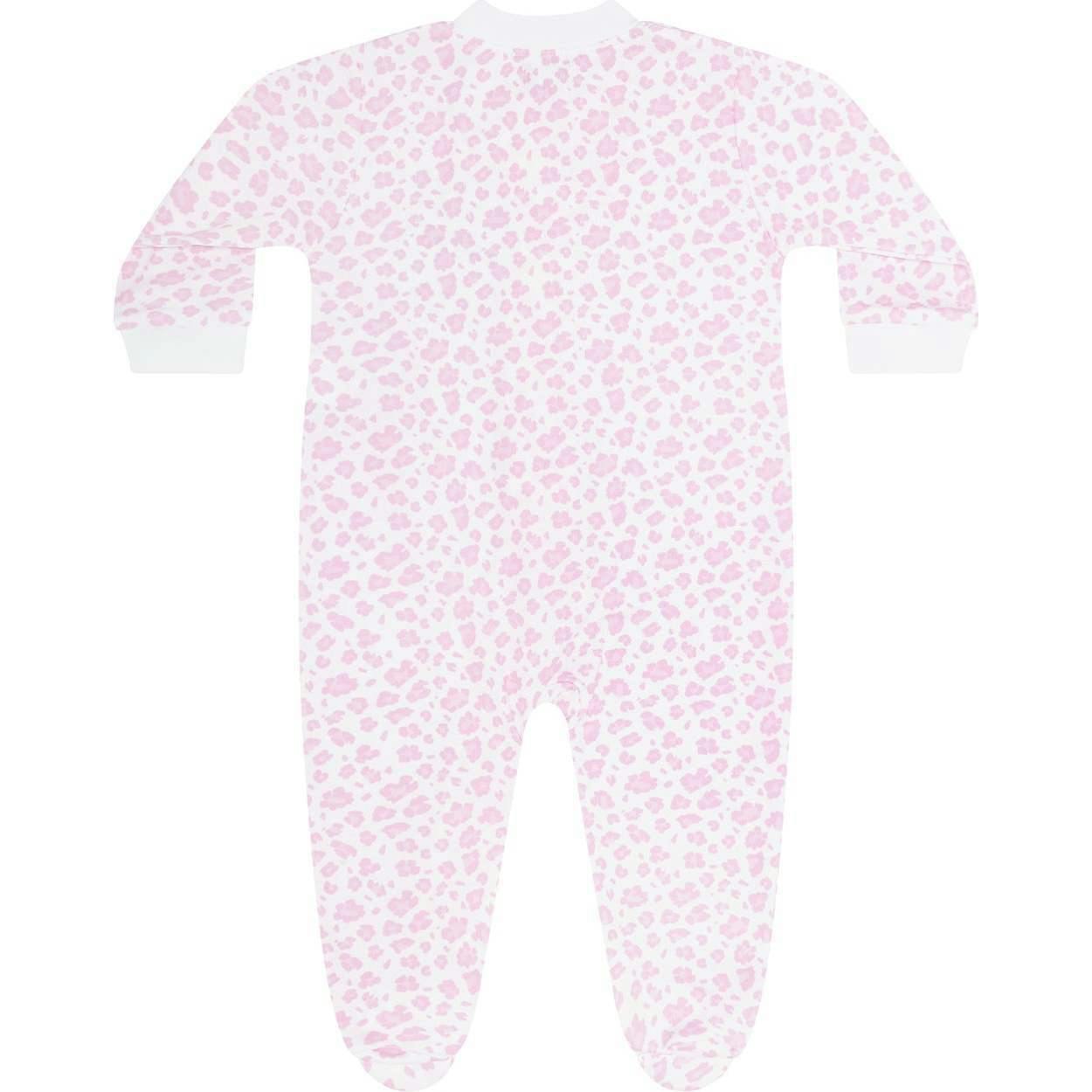 Pink Cheetah Print Zipper Footie