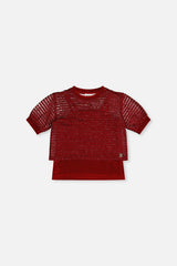 Fake Layering Top & Cami Red