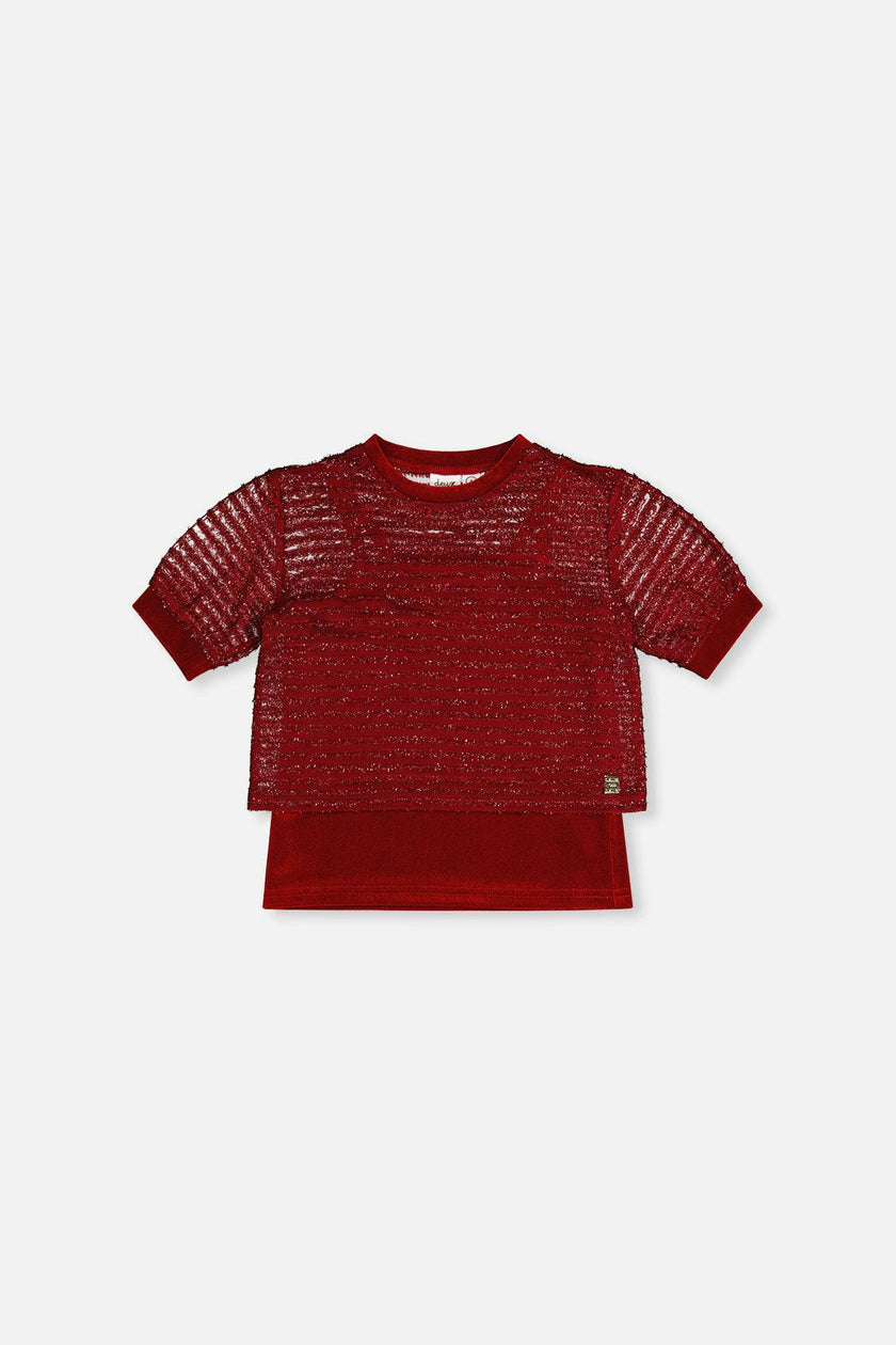 Fake Layering Top & Cami Red