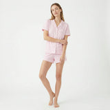 Ballet Stripe Short Sleeve & Shorts Bamboo Women's Pajama Set