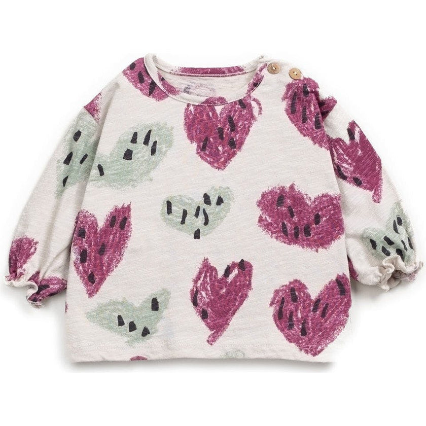 Abstract Heart Print Long Sleeve T-Shirt