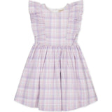 Linen Flutter Sleeve Pinafore Dress, Purple