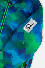 Light Weight Two Piece Chill Snowsuit Blue And Green Checkered Print