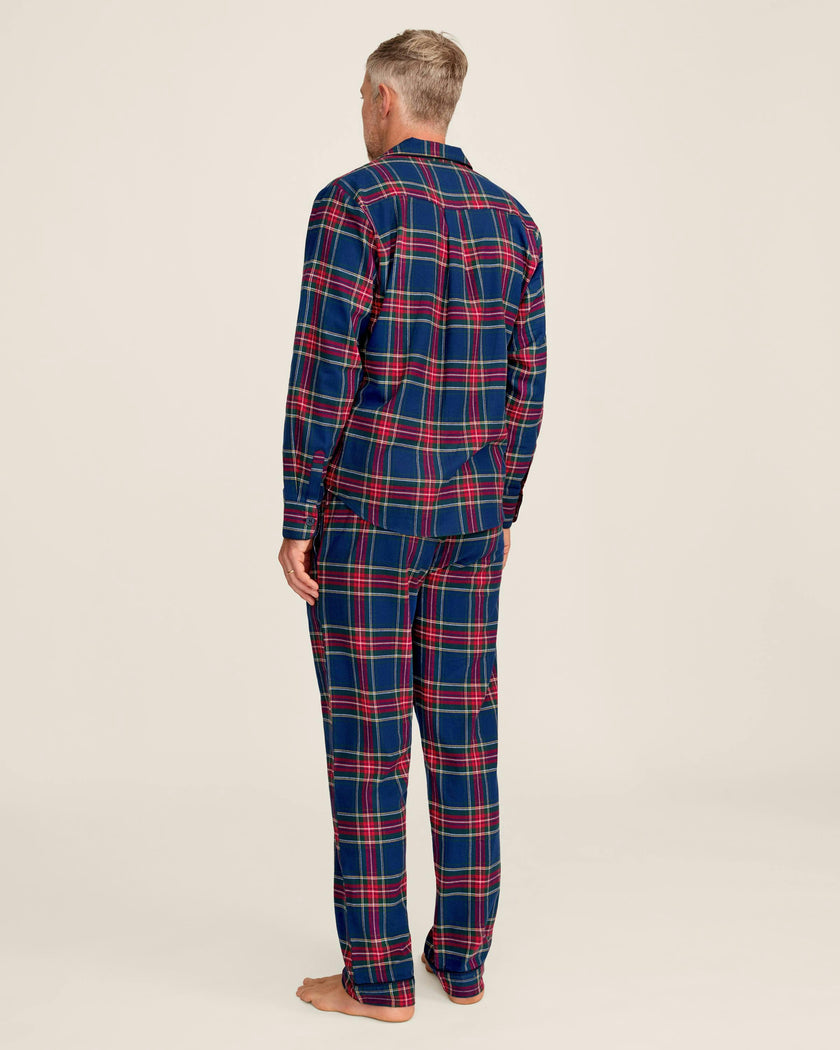 Men's Brushed Twill Pajama Set in Windsor Tartan