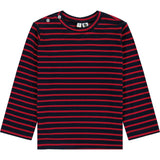 Henry Striped Button Shoulder Long Sleeve Tee, Navy