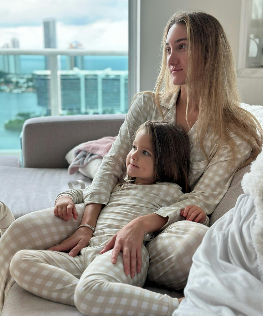 Gingham Long Sleeve Pajamas