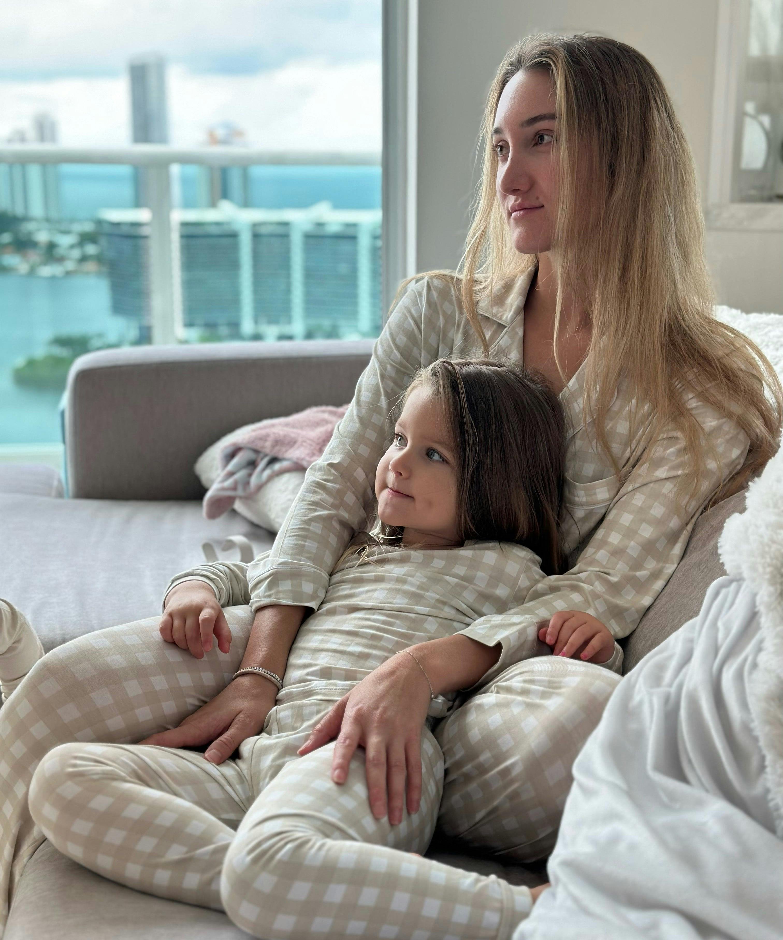 Gingham Long Sleeve Pajamas