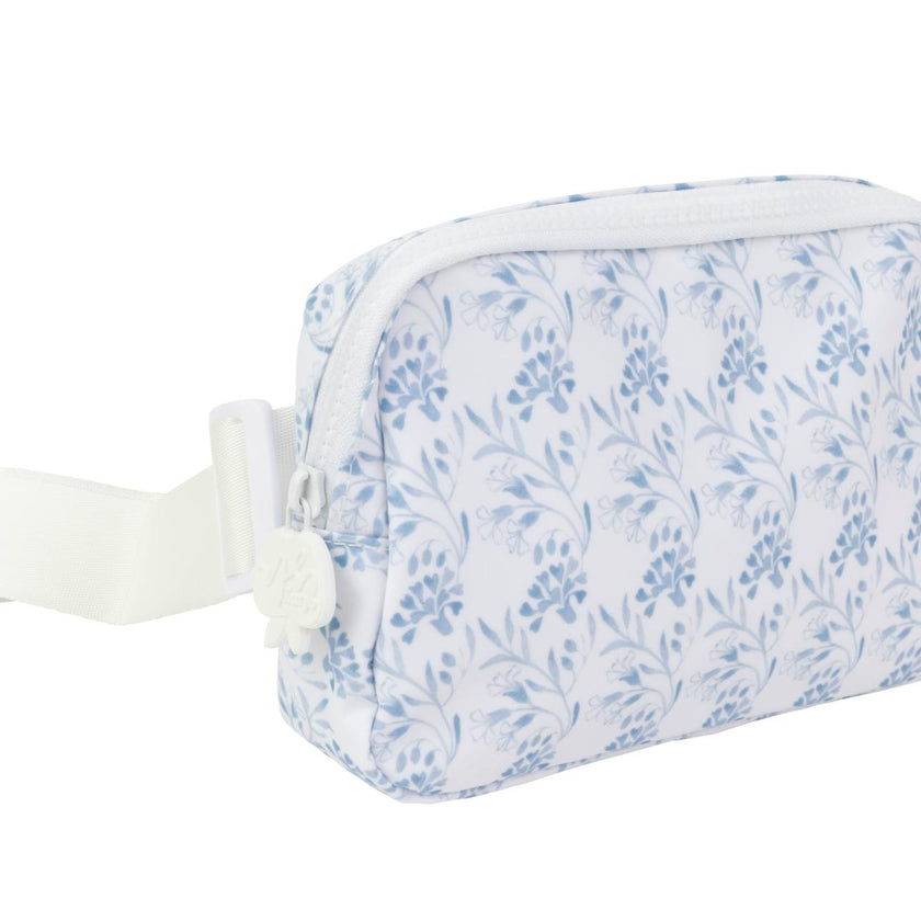 The Crossover Belt Bag in Navy Floral